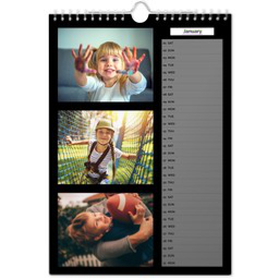 A4 Month Per Page Calendar With Cover with Custom Colour List View design