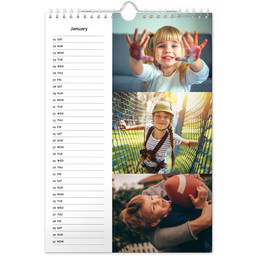 A4 Month Per Page Calendar With Cover with Full Photo List View design